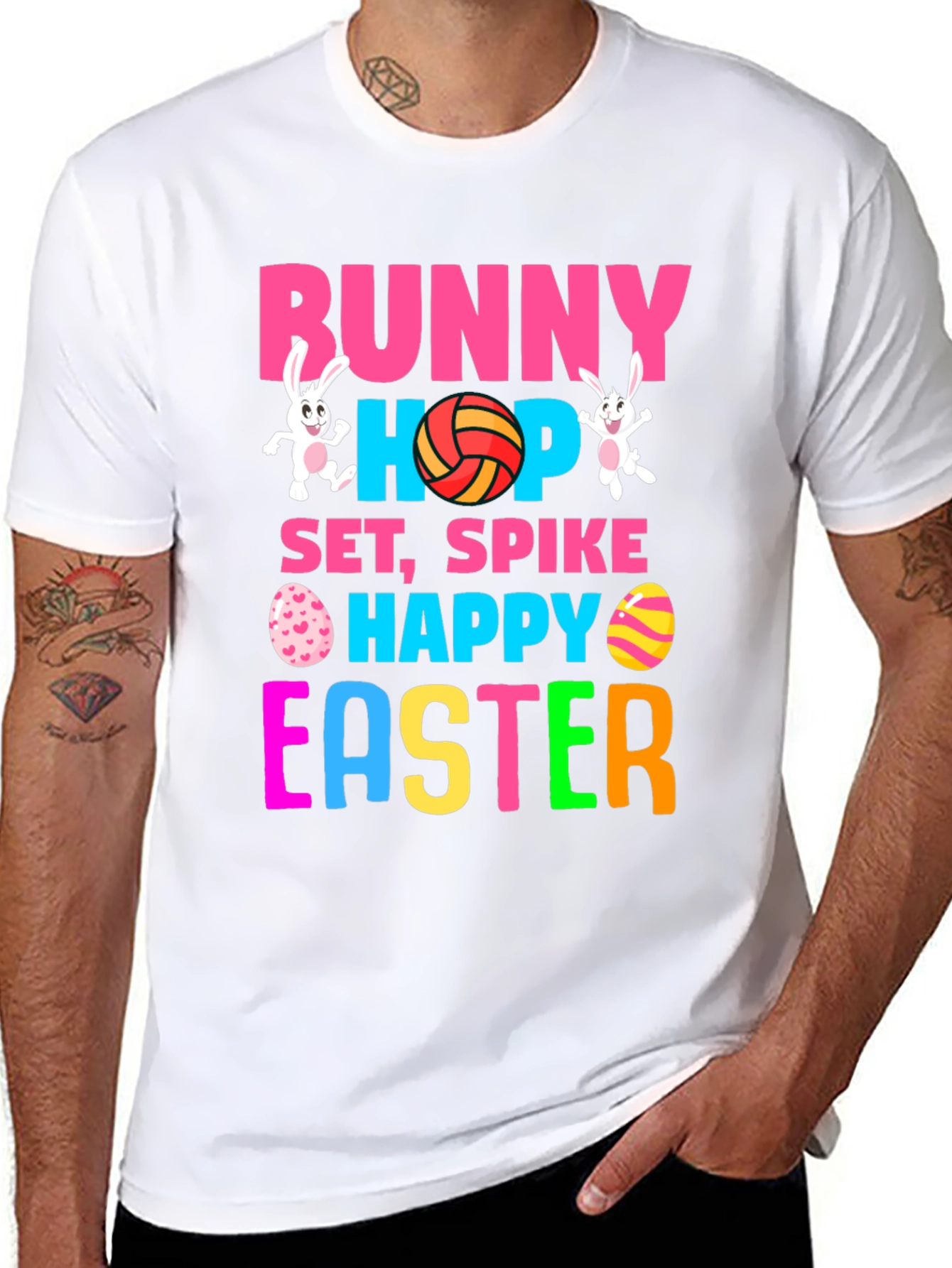 Bunny Hop Volleyball Easter T-Shirt