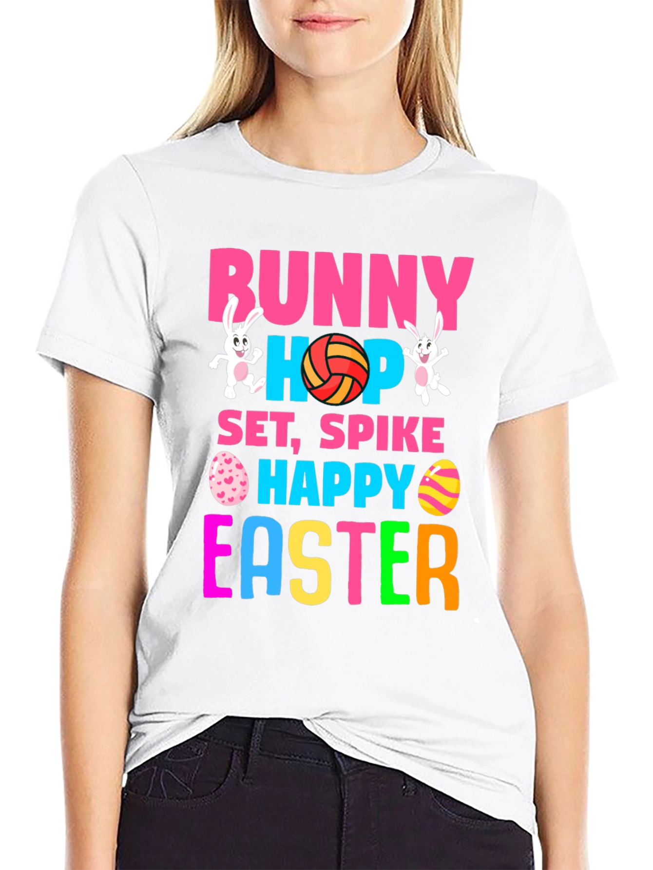 Bunny Hop Volleyball Easter T-Shirt