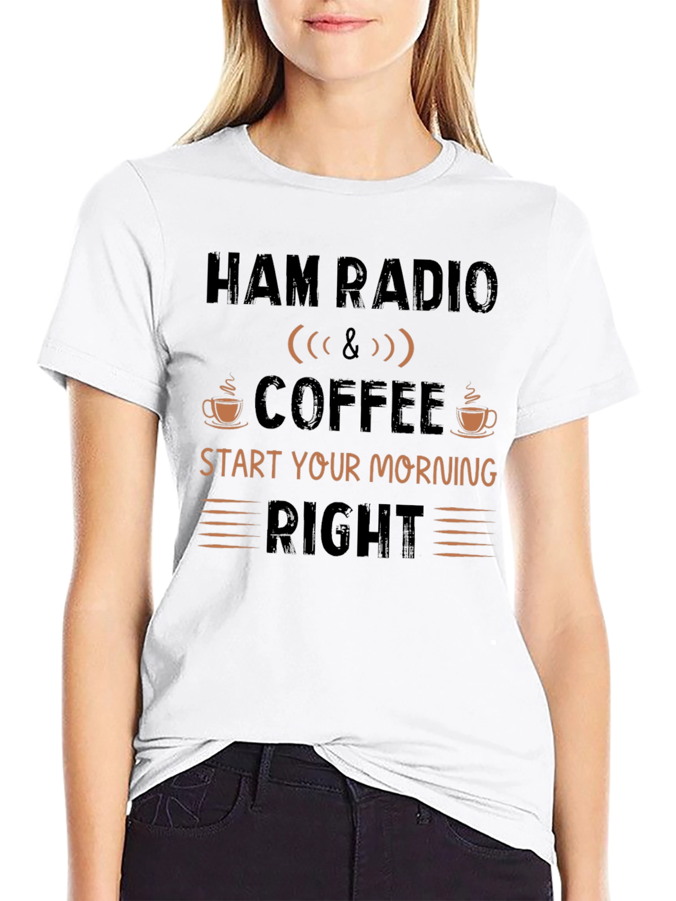 Ham Radio & Coffee Graphic T-Shirt