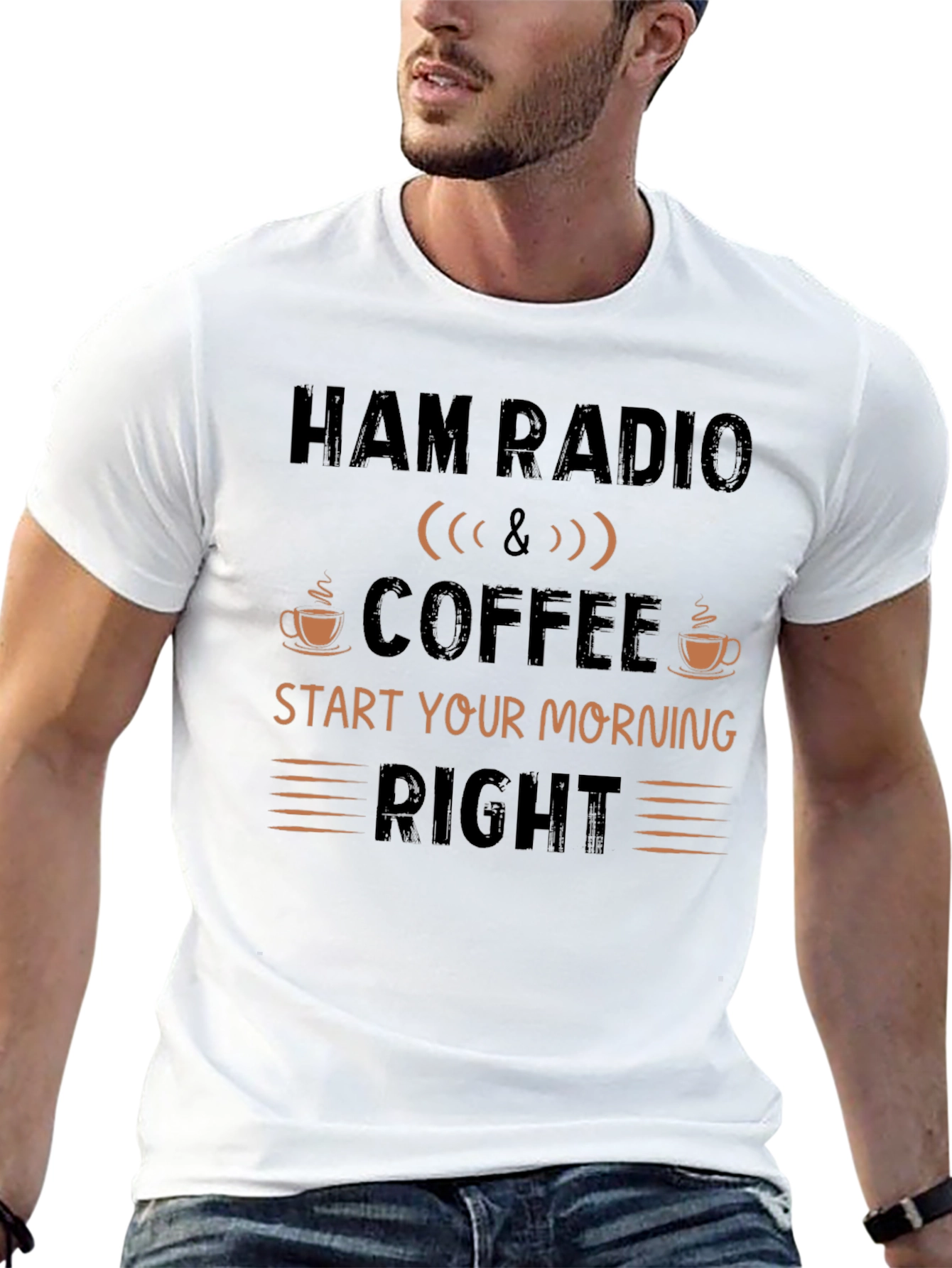 Ham Radio & Coffee Graphic T-Shirt