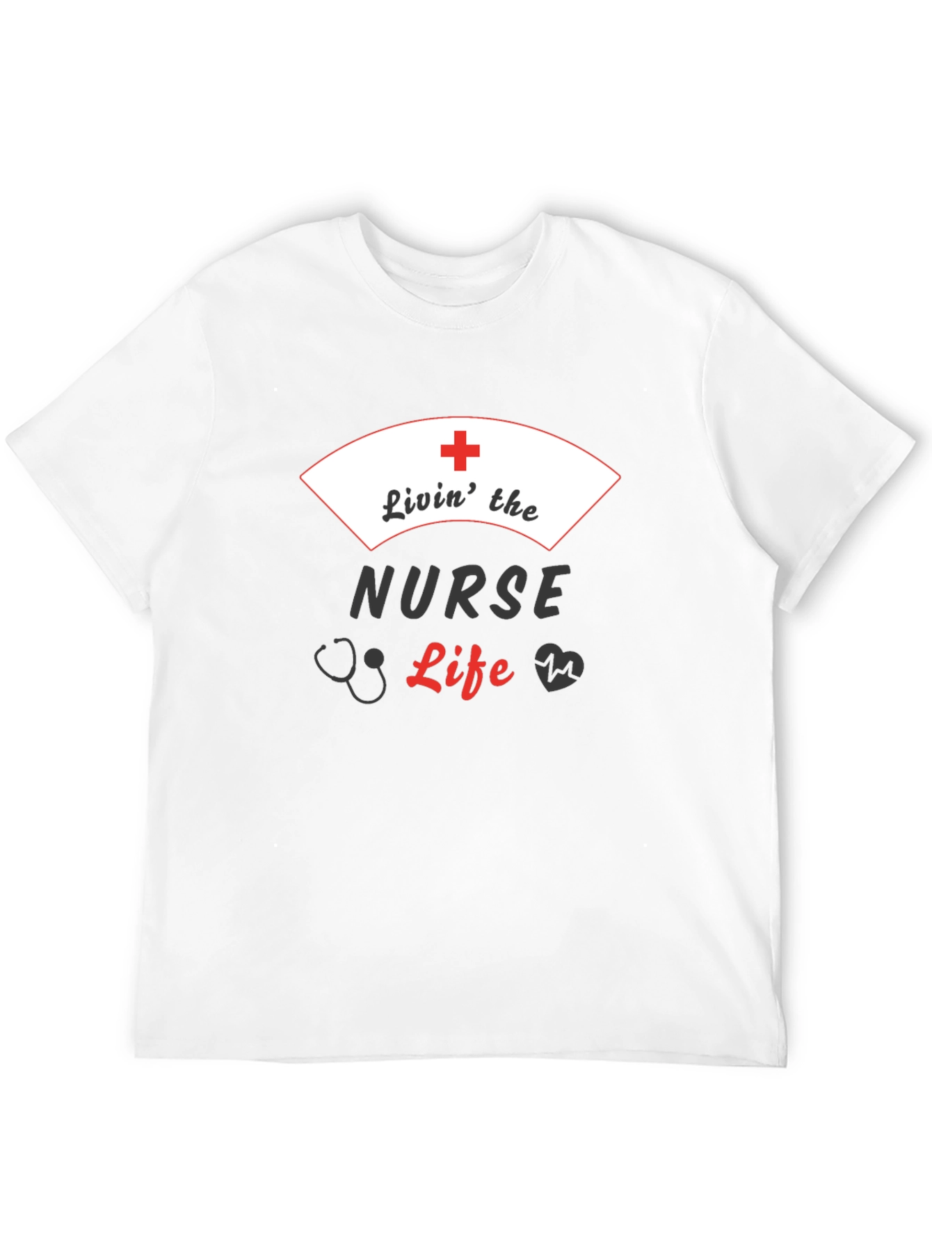 Livin the Nurse Life Black Graphic Tee