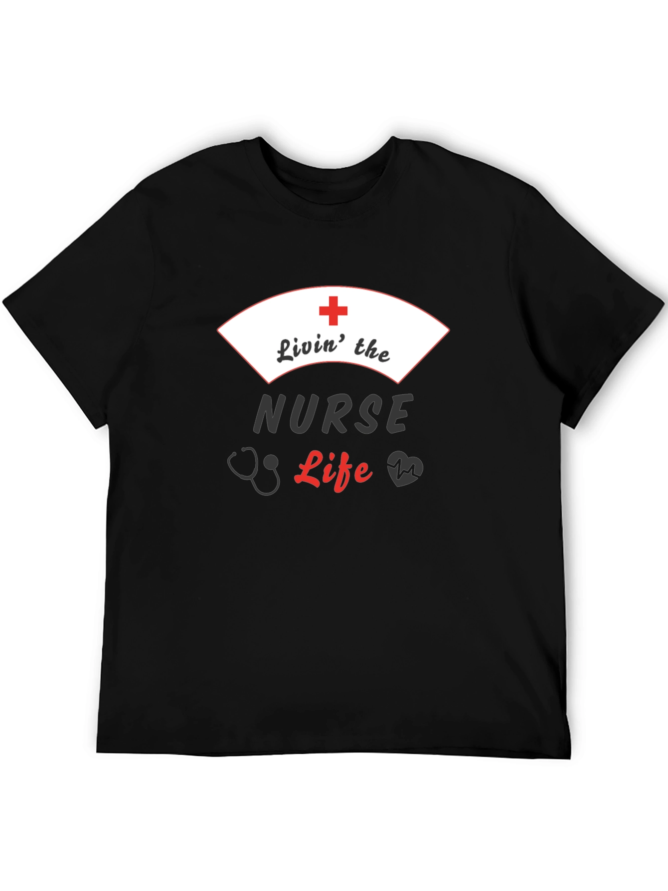 Livin the Nurse Life Black Graphic Tee