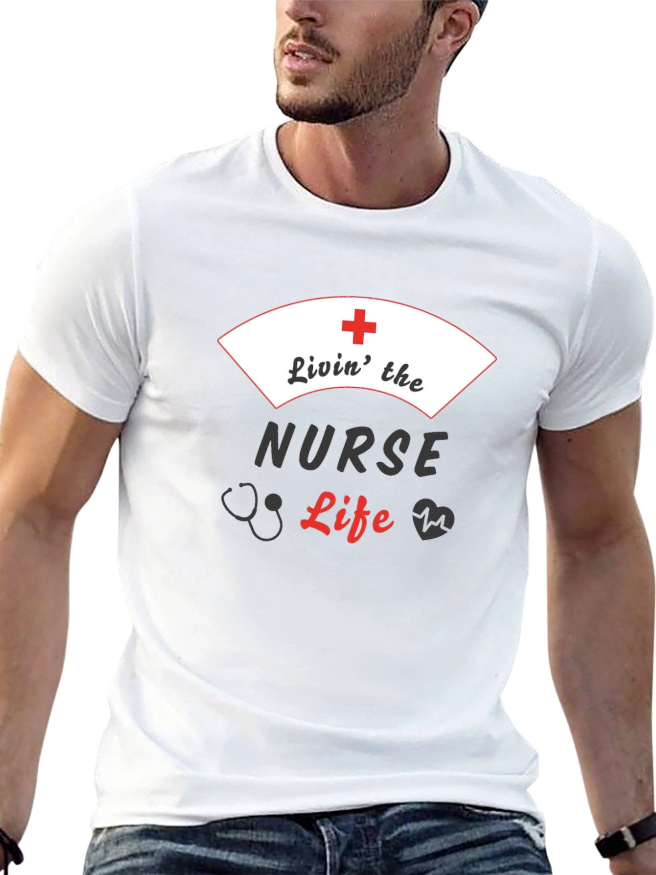 Livin the Nurse Life Black Graphic Tee