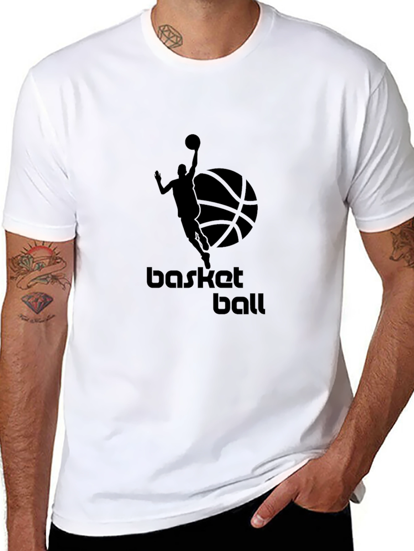 Mens Black Basketball Graphic Tee