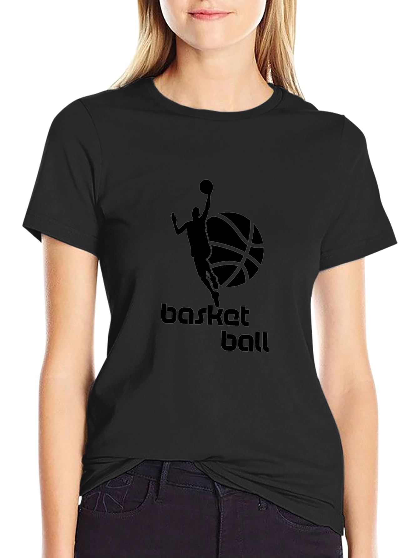 Mens Black Basketball Graphic Tee