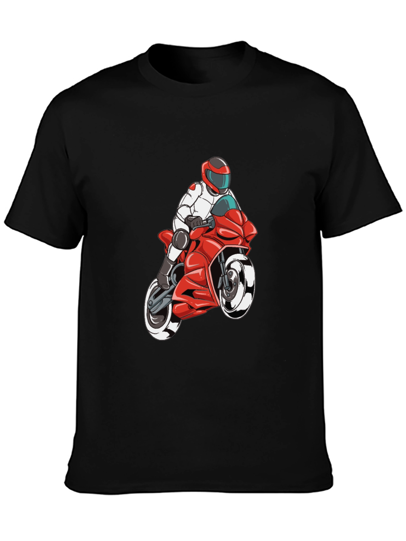 Motorcycle Rider Graphic Tee - Black