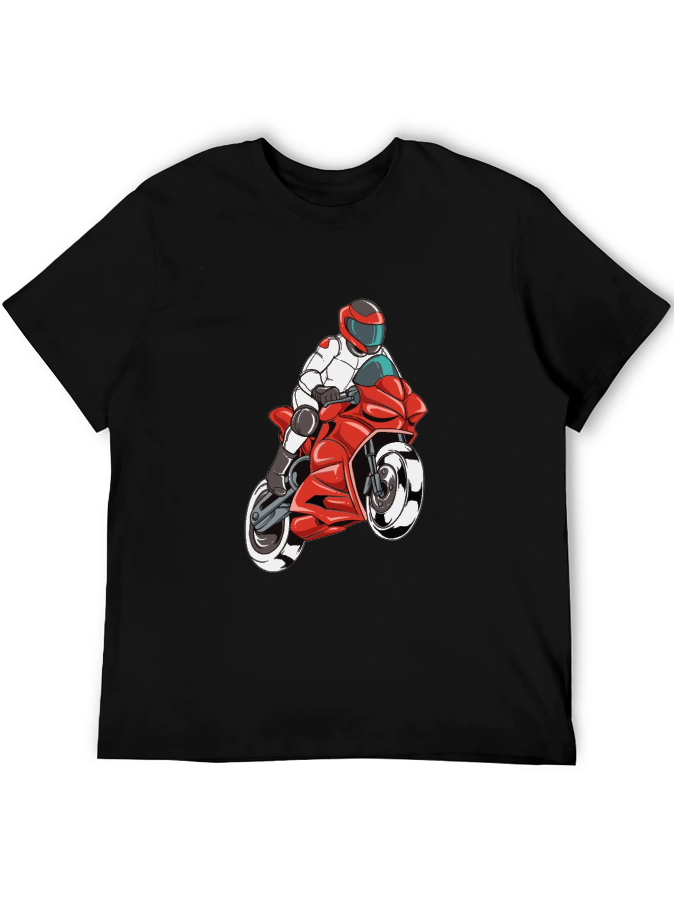 Motorcycle Rider Graphic Tee - Black