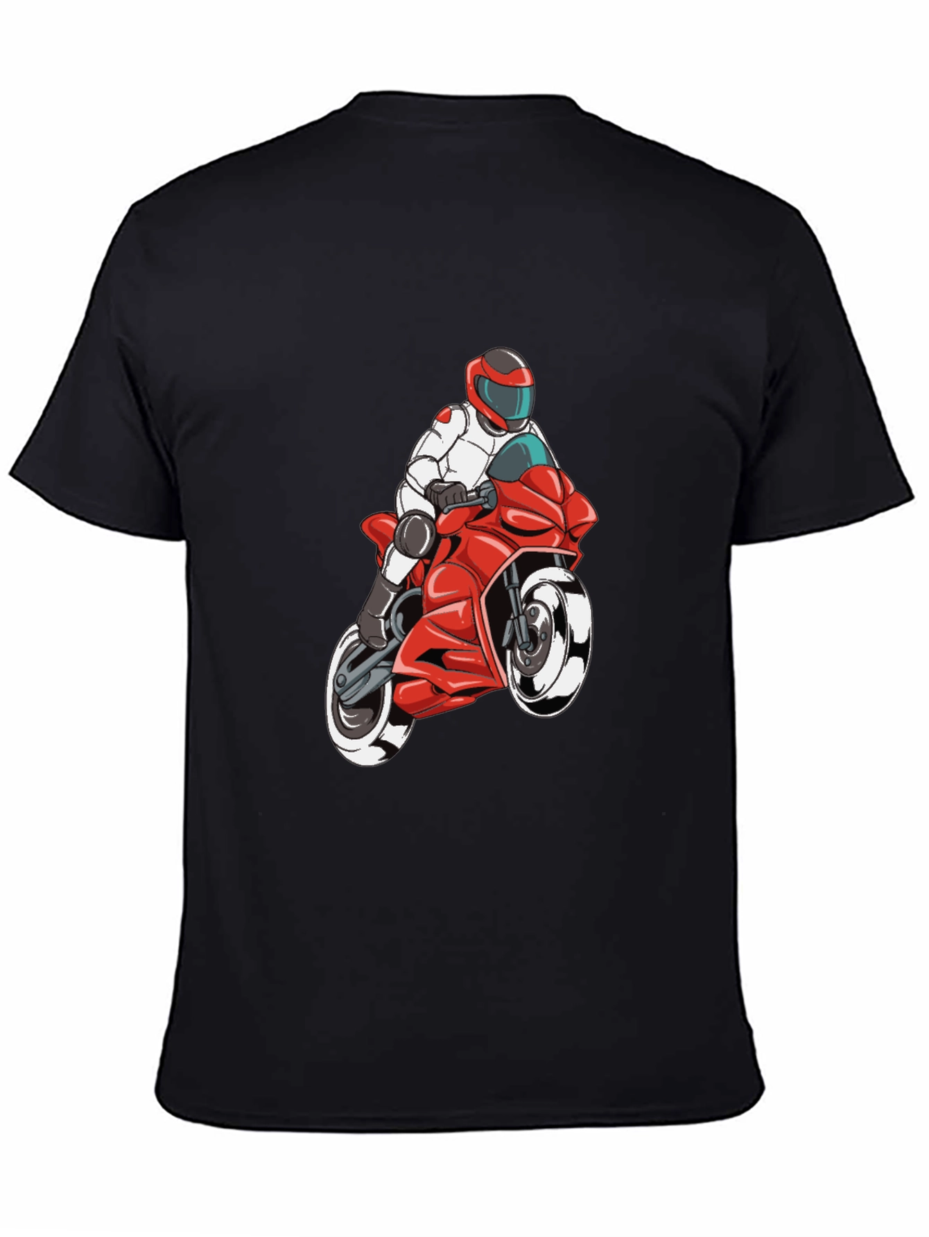 Motorcycle Rider Graphic Tee - Black