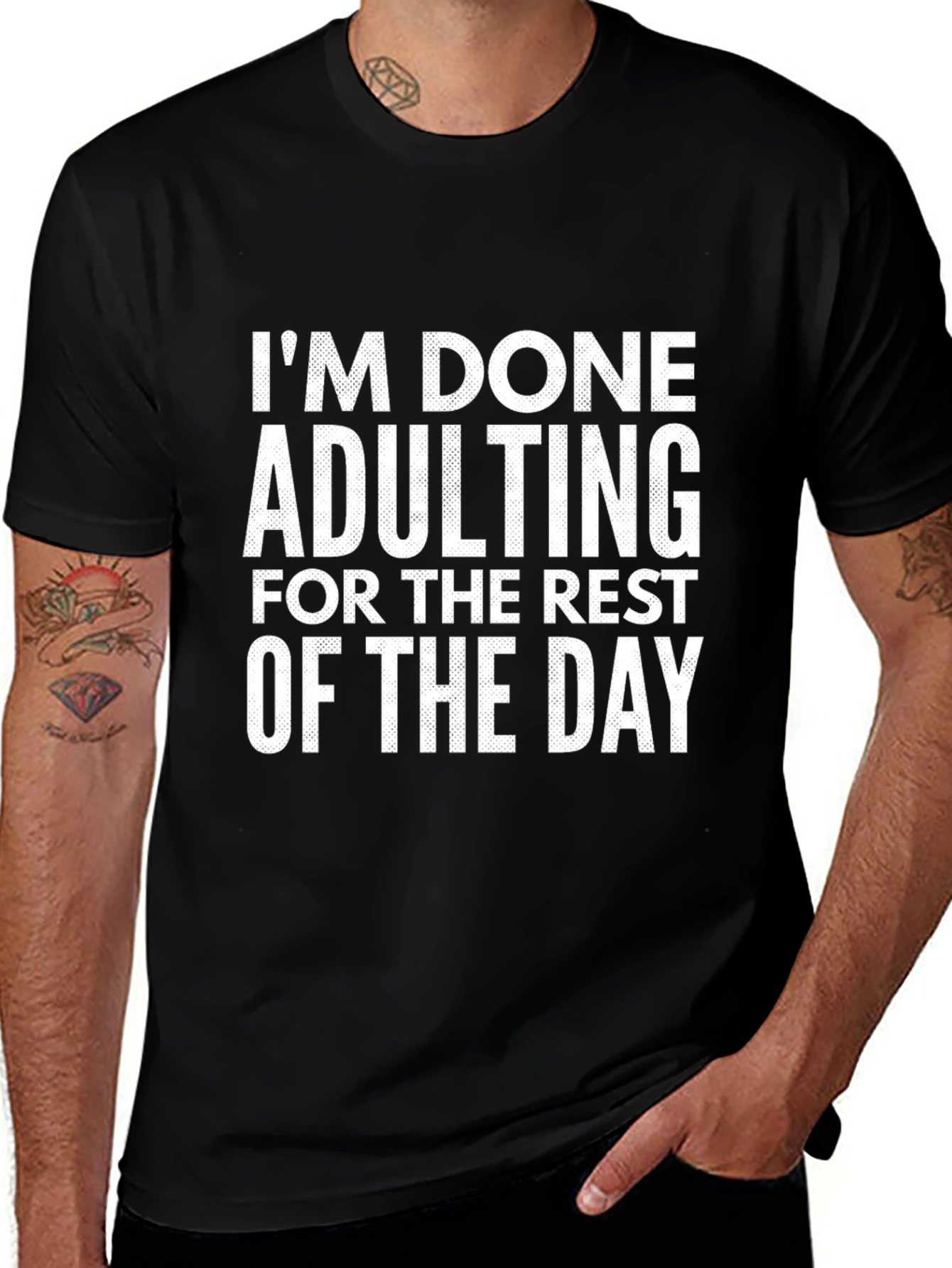 Im Done Adulting Black Graphic Tee