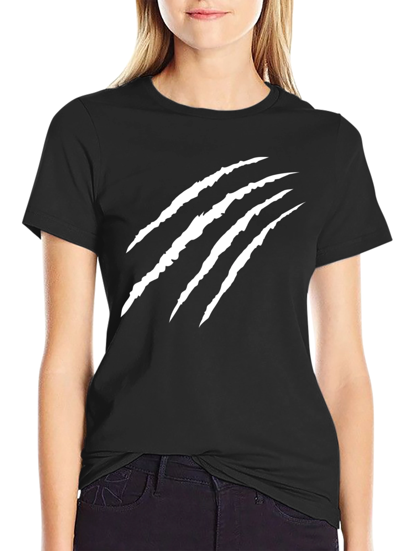 Claw Scratch Graphic Black T-Shirt