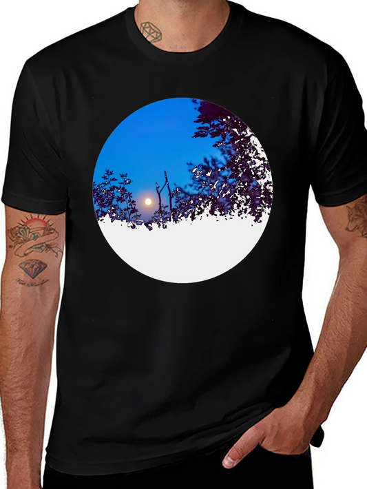 Night Sky Circle Graphic Tee - Black