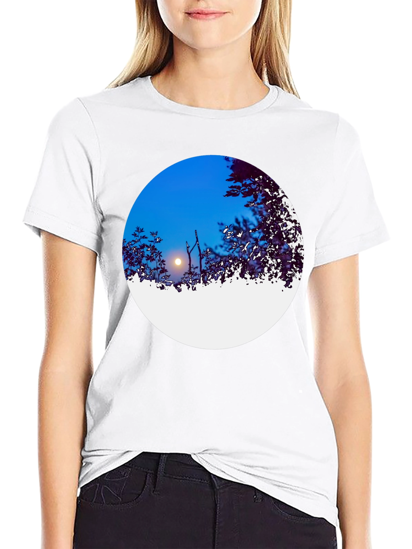 Night Sky Circle Graphic Tee - Black