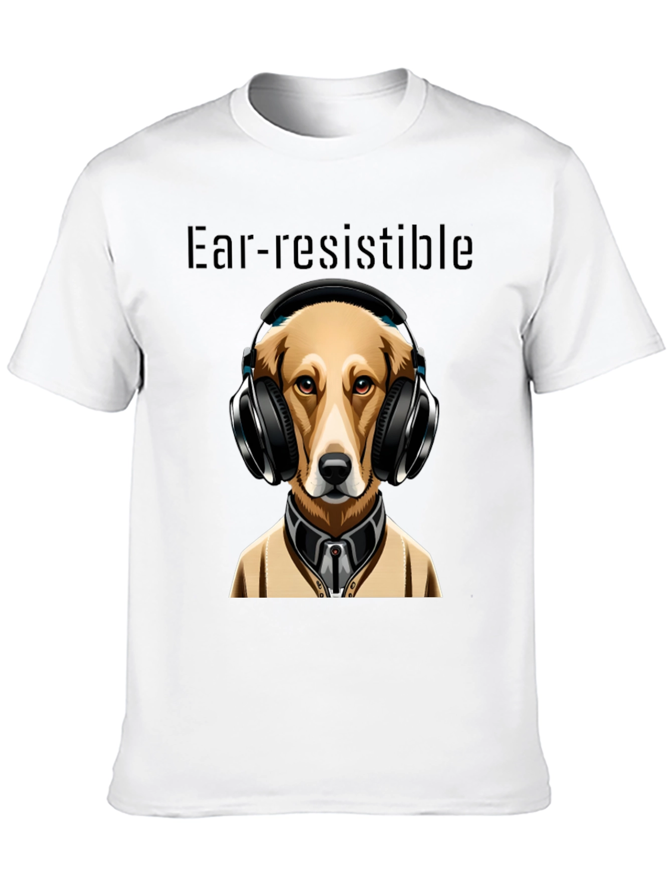 Ear-resistible Dog Headphones Graphic Tee