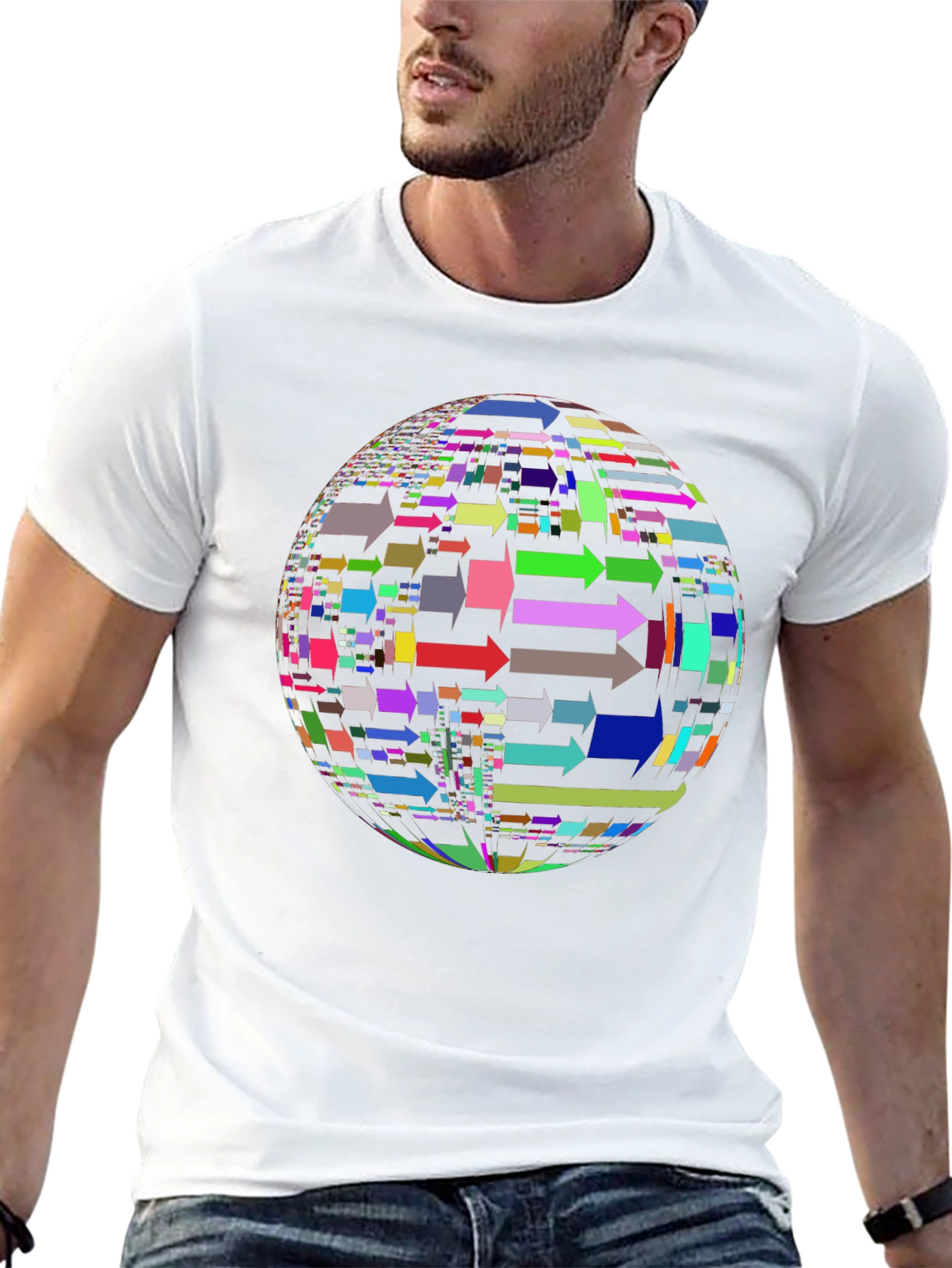 Arrow Sphere Graphic Black T-Shirt