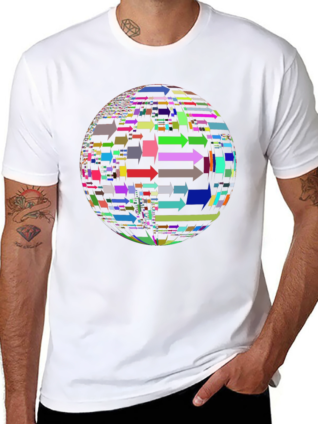 Arrow Sphere Graphic Black T-Shirt