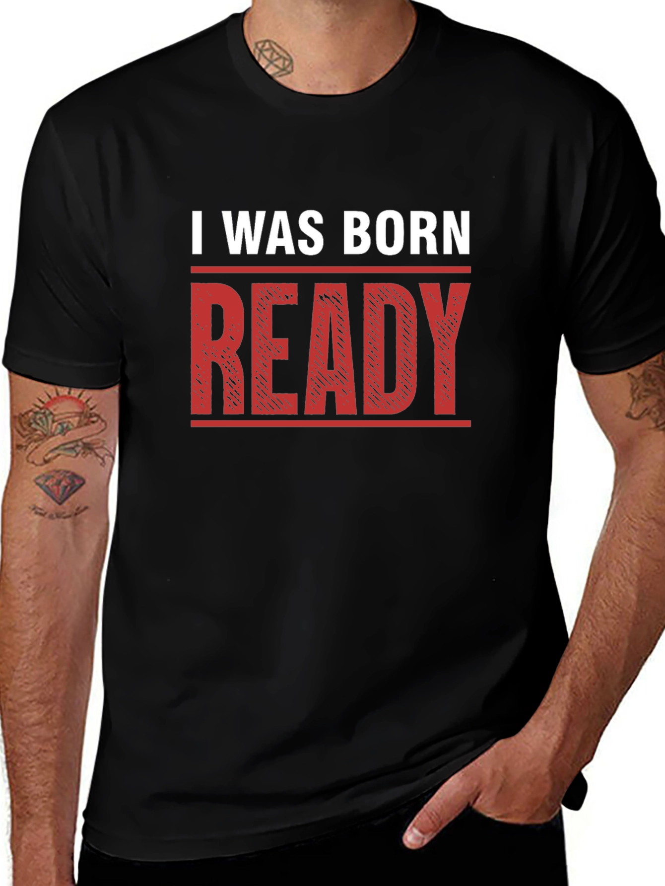 I Was Born Ready Graphic T-Shirt - Black