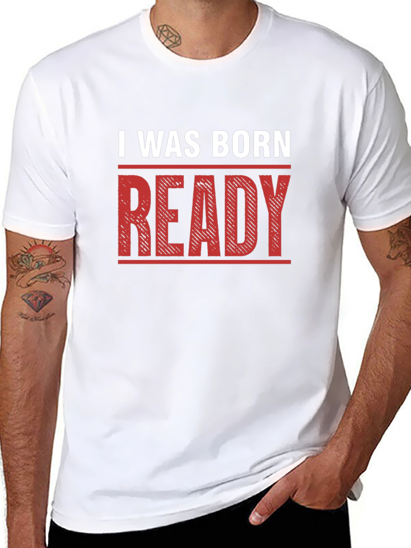 I Was Born Ready Graphic T-Shirt - Black