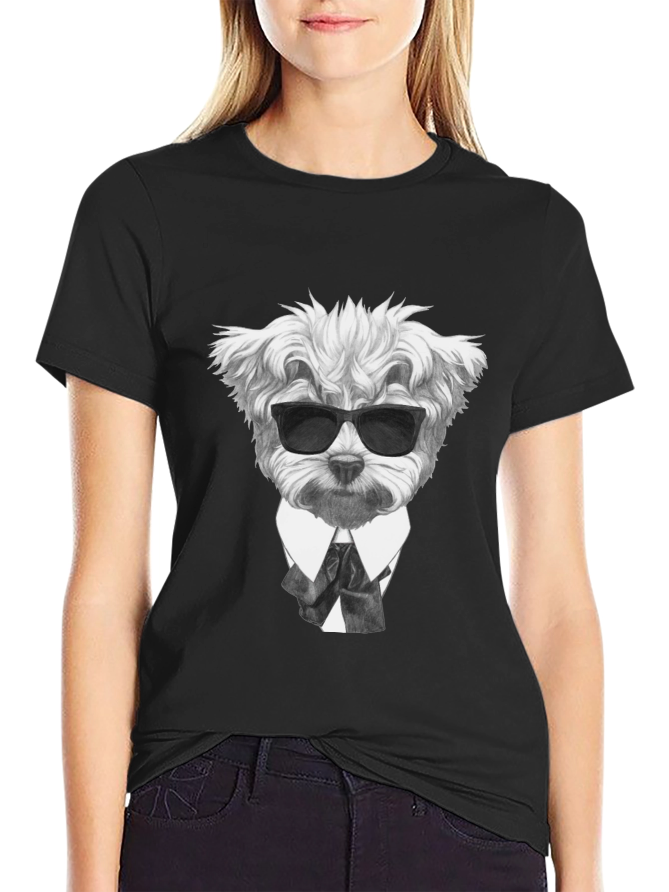Dog in Suit Graphic T-Shirt - Cool Canine Style