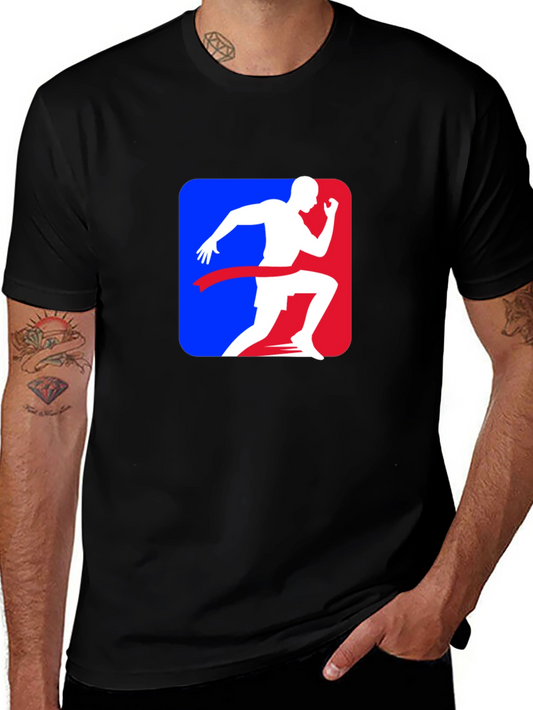 Runners Finish Line Graphic Tee - Black Cotton Blend Shirt