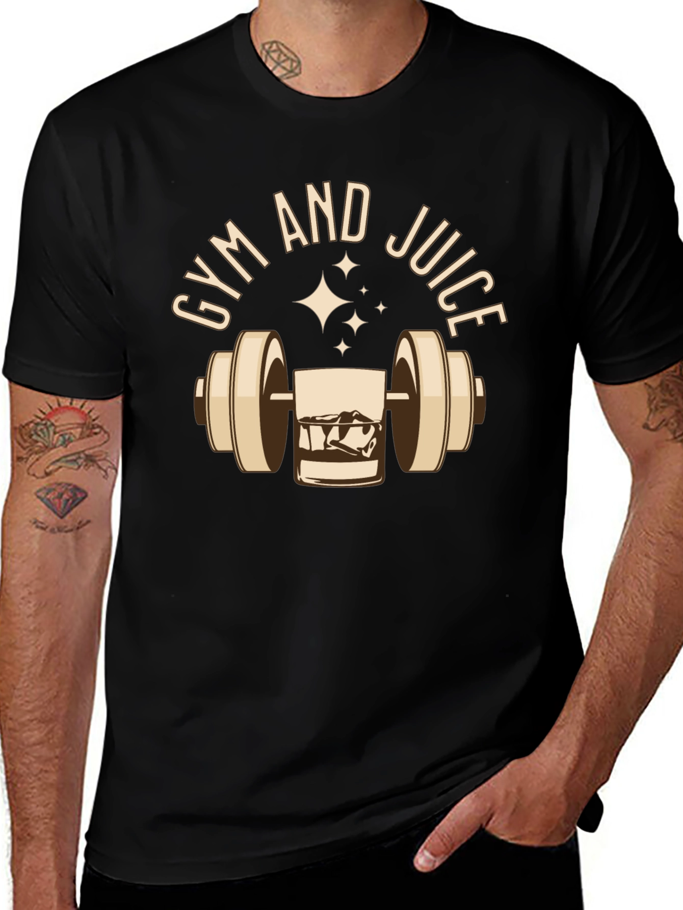 Gym and Juice Graphic Tee - Black