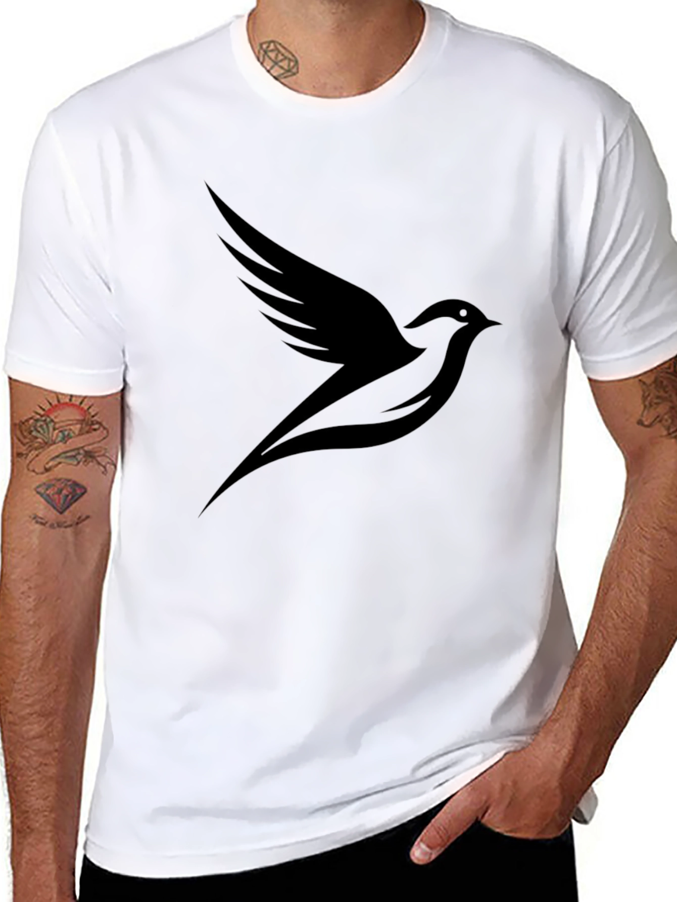 Black Bird Graphic Tee - Stylish Casual Wear