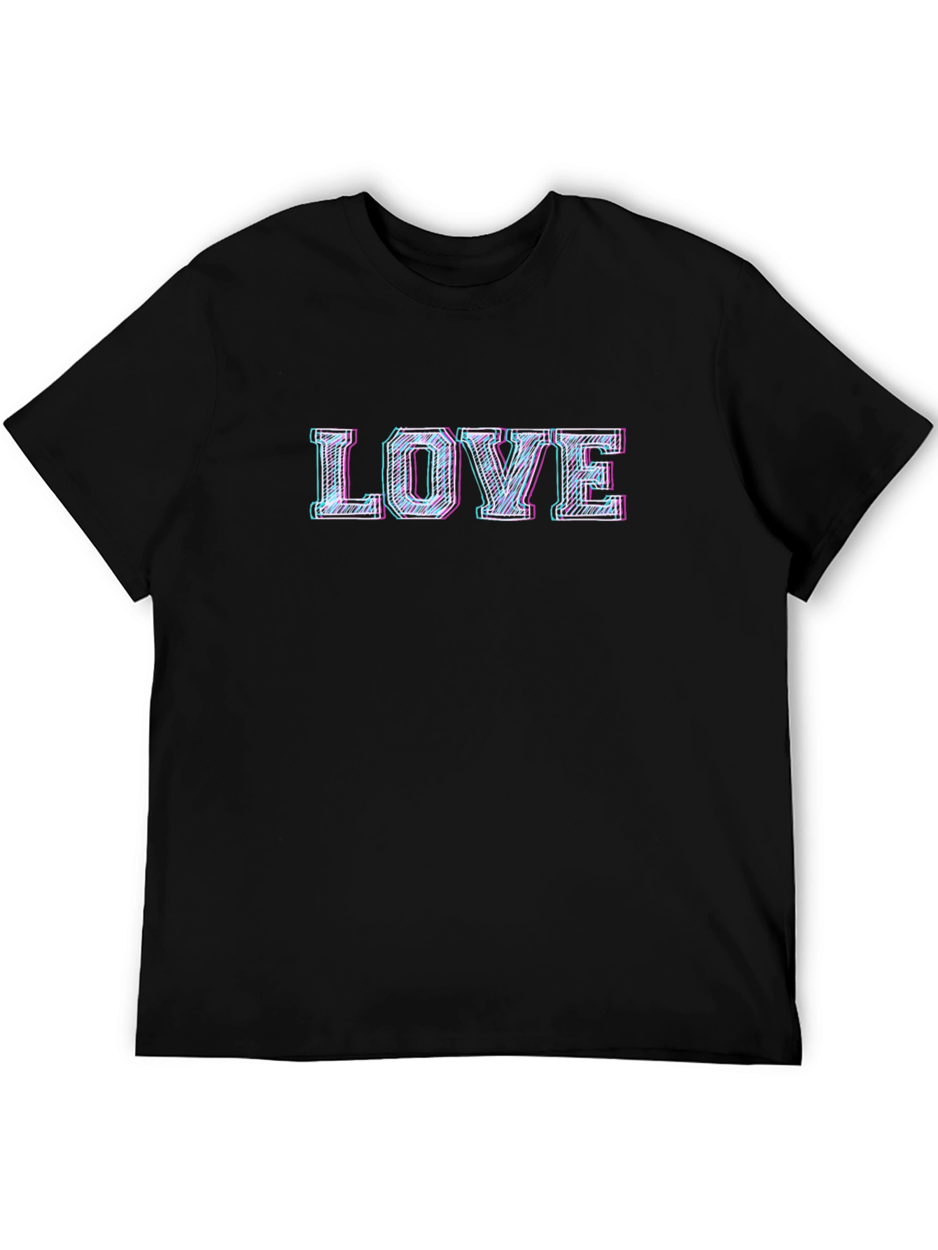 LOVE Graphic Print Mens Black T-Shirt