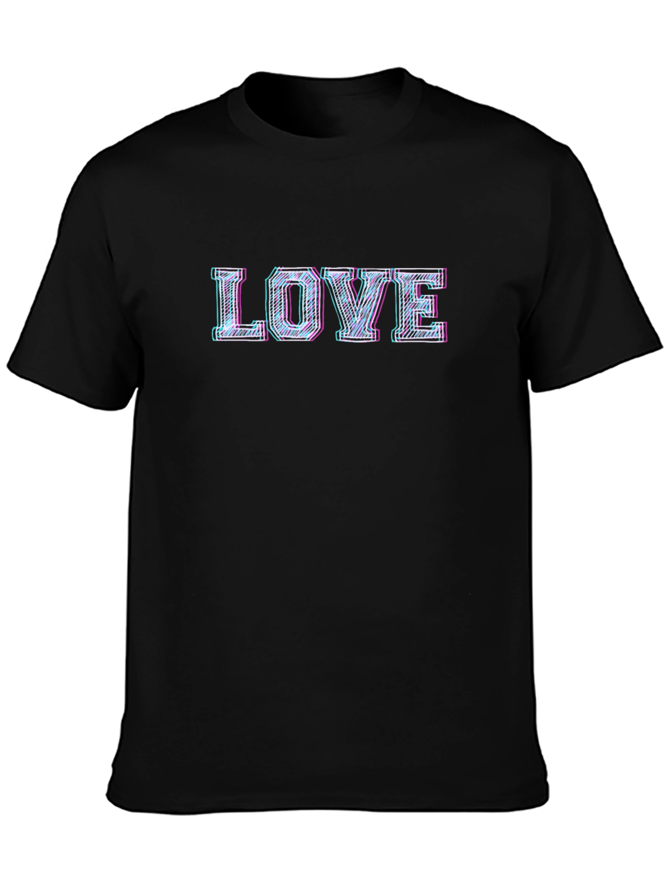 LOVE Graphic Print Mens Black T-Shirt