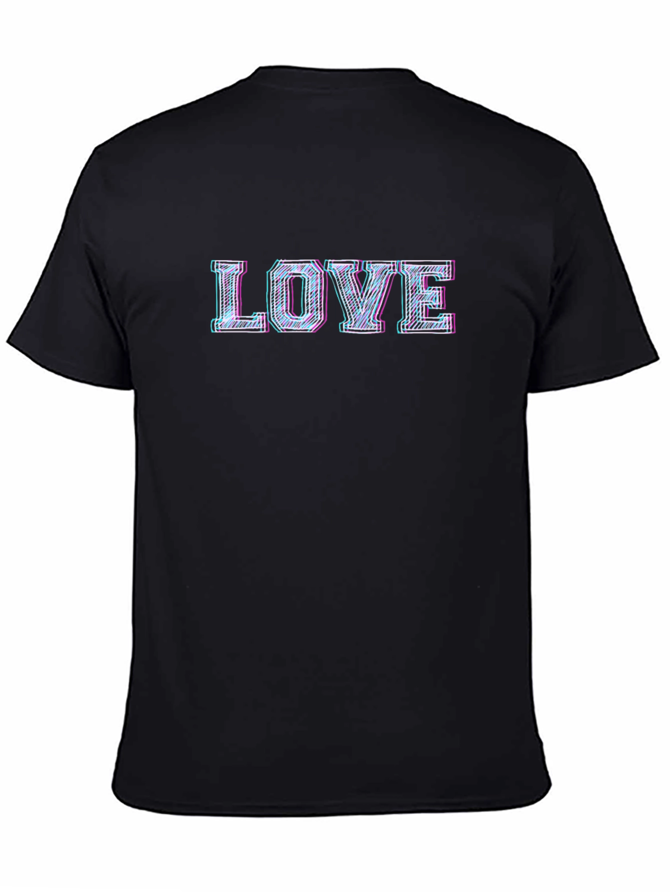 LOVE Graphic Print Mens Black T-Shirt