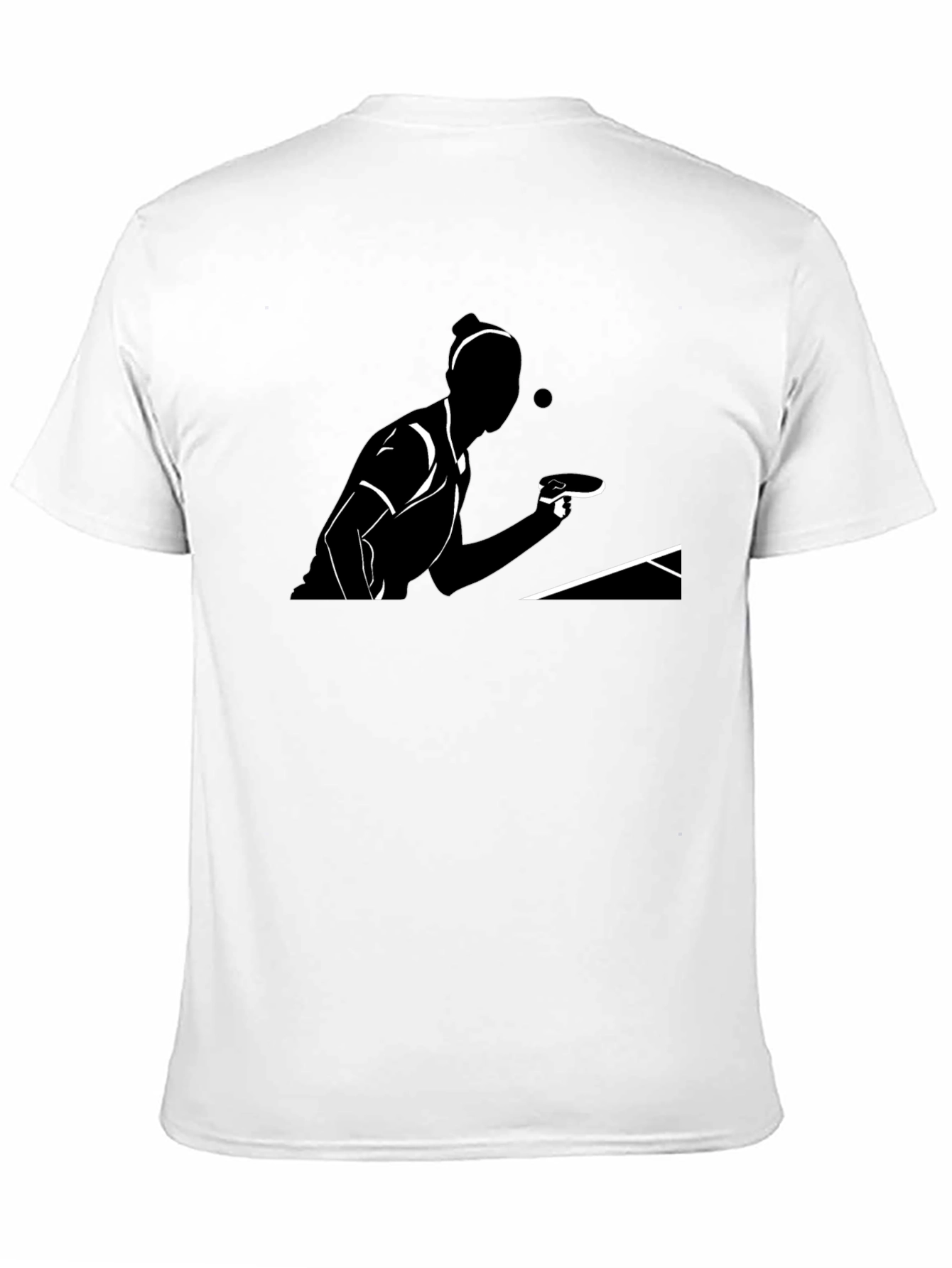 Table Tennis Player Graphic Tee - Black Cotton T-Shirt