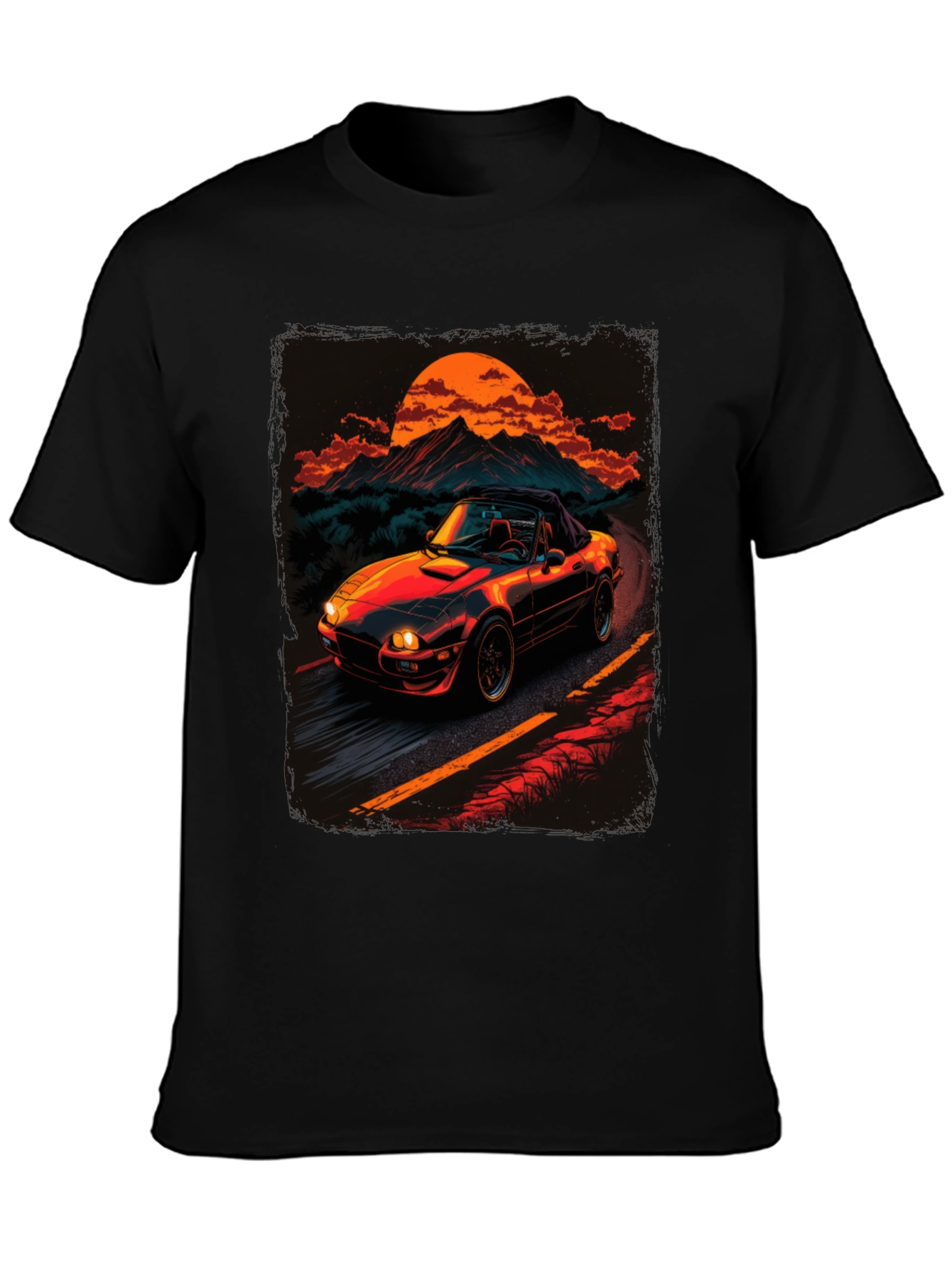 Retro Car Graphic Tee - Sunset Drive