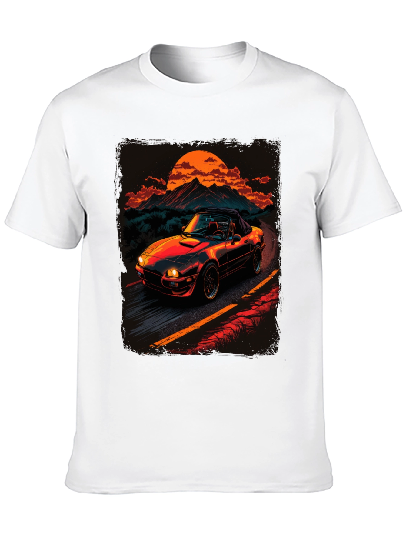 Retro Car Graphic Tee - Sunset Drive
