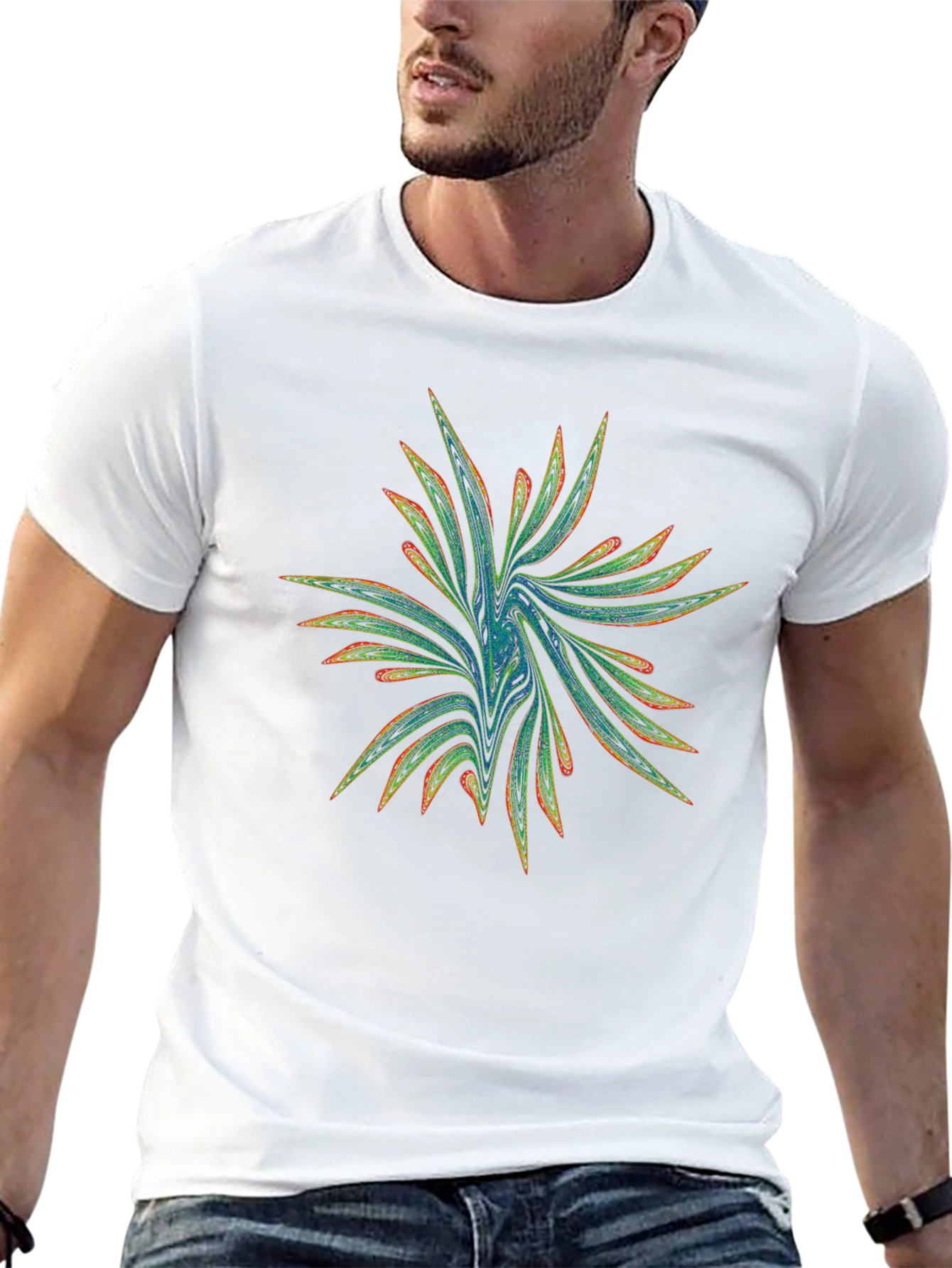 Abstract Fractal Graphic Print Mens T-Shirt