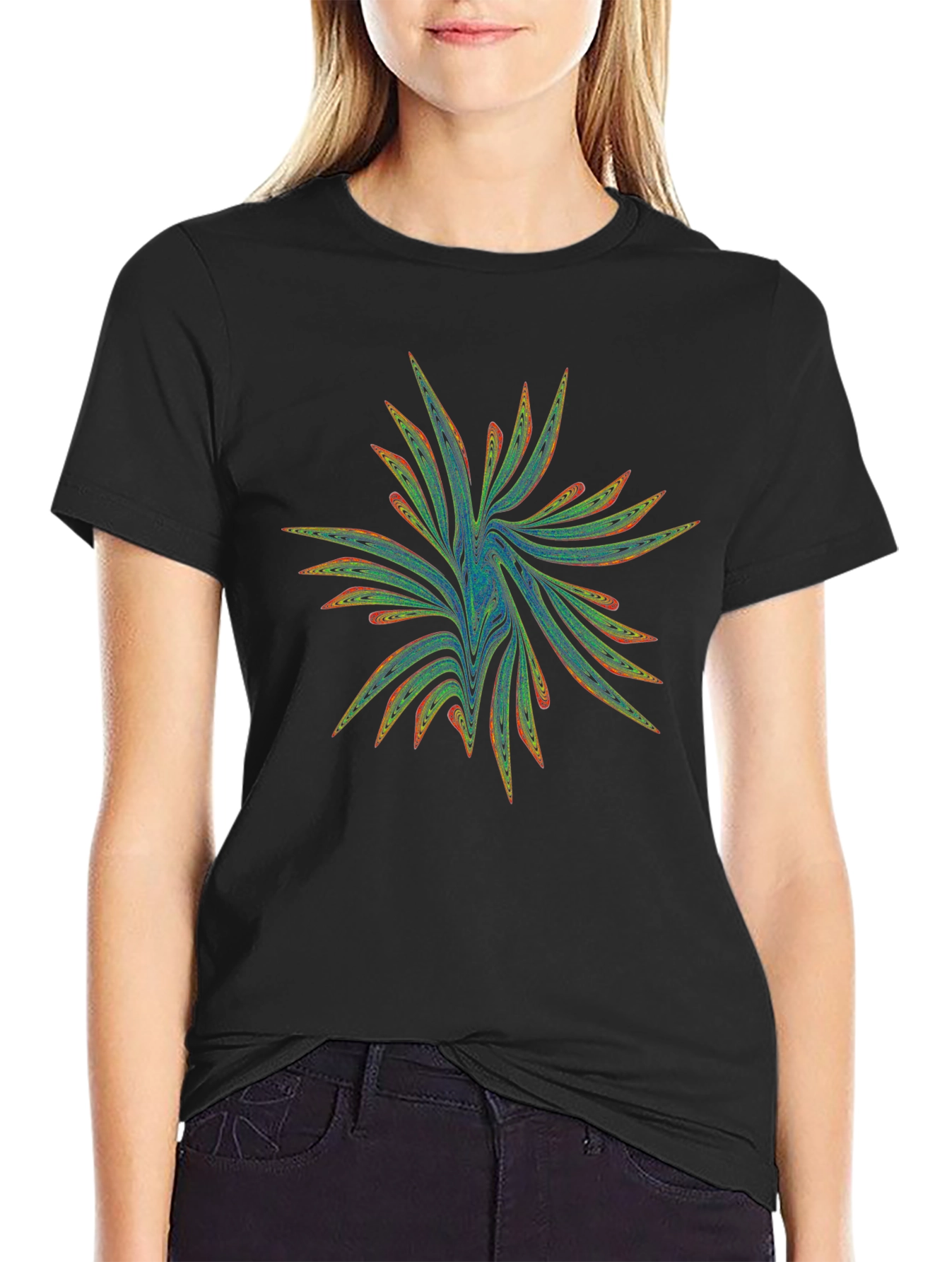 Abstract Fractal Graphic Print Mens T-Shirt