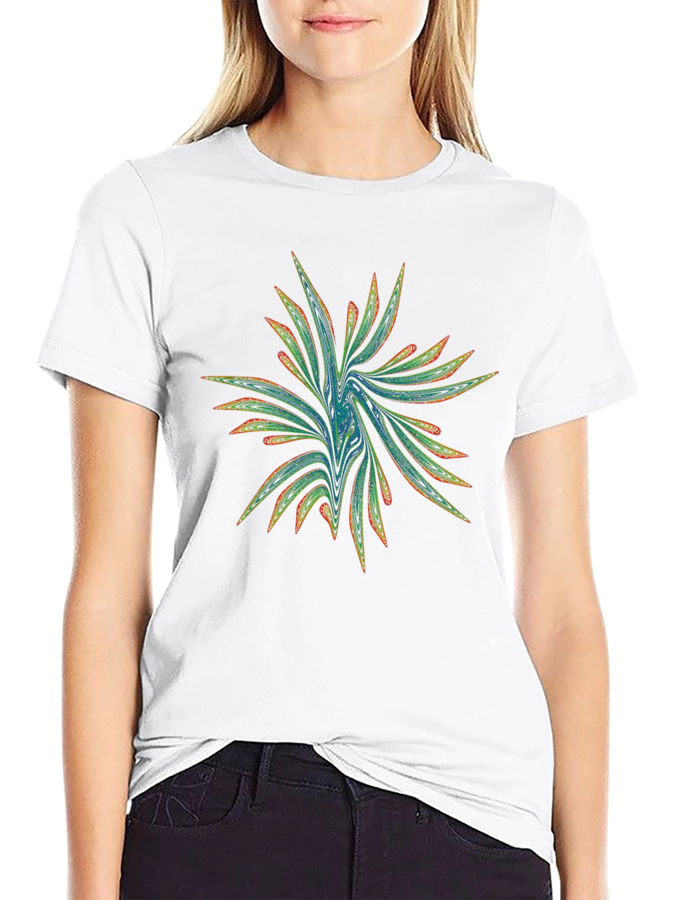 Abstract Fractal Graphic Print Mens T-Shirt