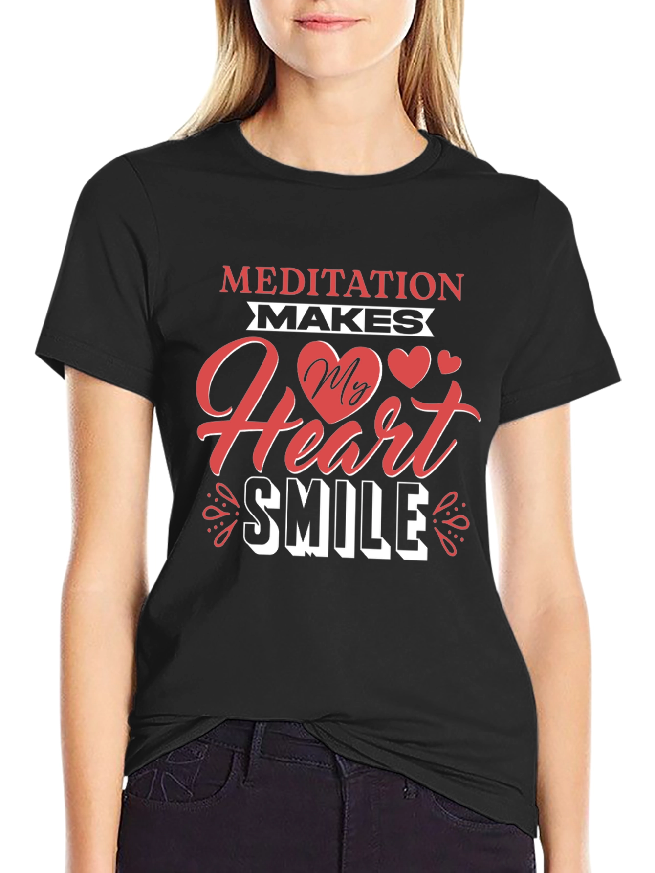 Meditation Makes My Heart Smile Graphic Tee