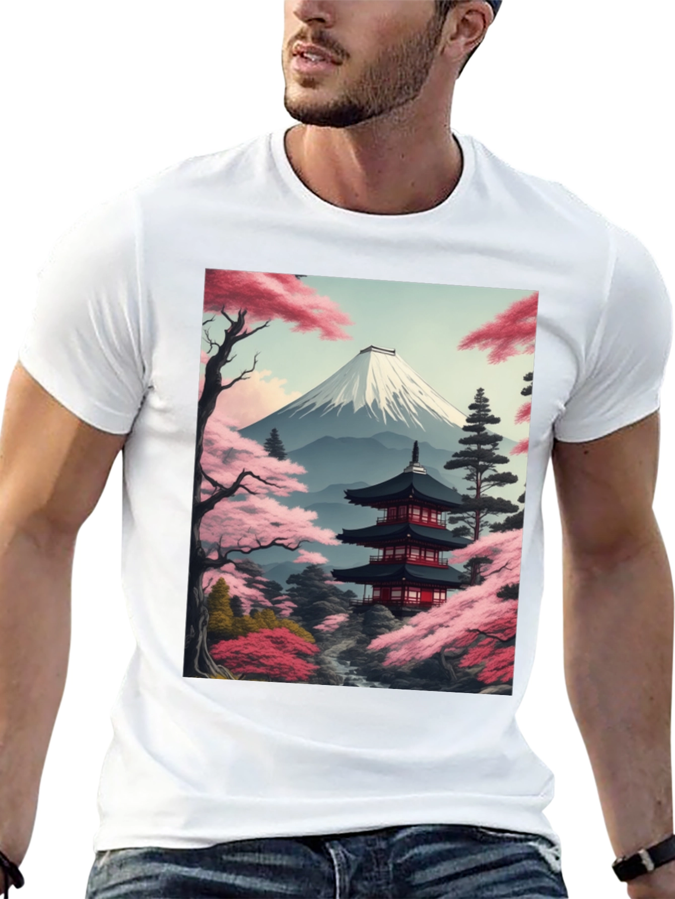 Mount Fuji Japan Art Graphic Tee