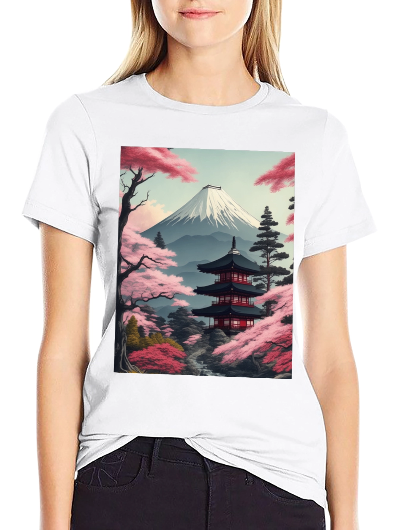 Mount Fuji Japan Art Graphic Tee