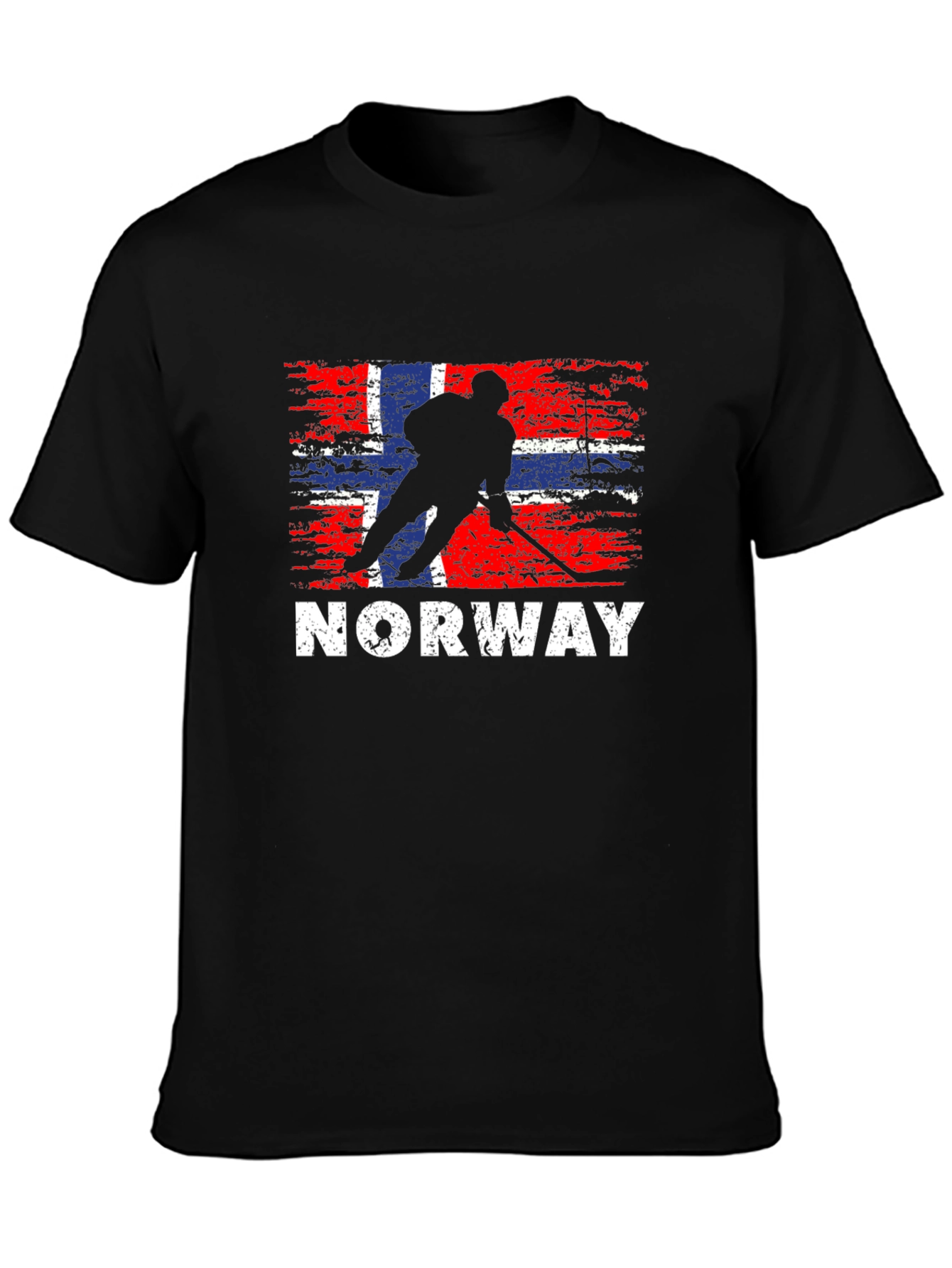 Norway Hockey Flag T-Shirt - Black
