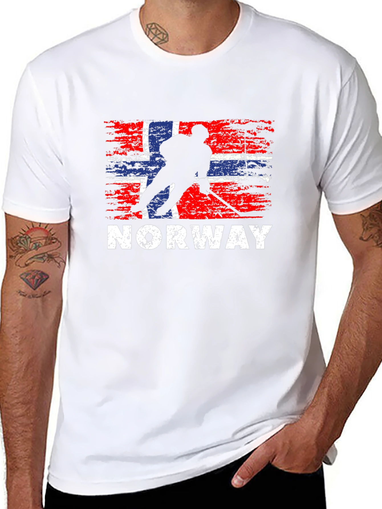 Norway Hockey Flag T-Shirt - Black