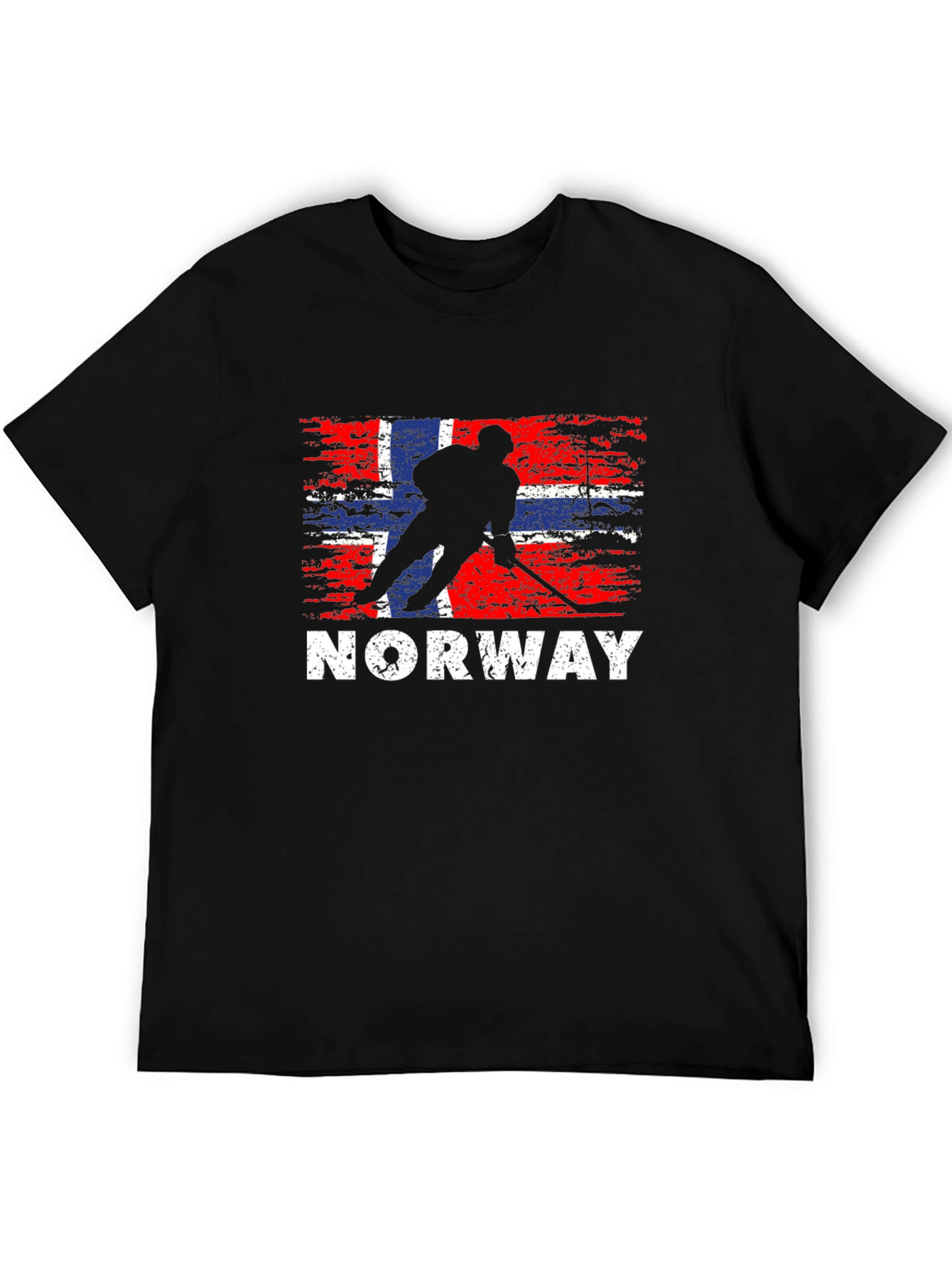 Norway Hockey Flag T-Shirt - Black