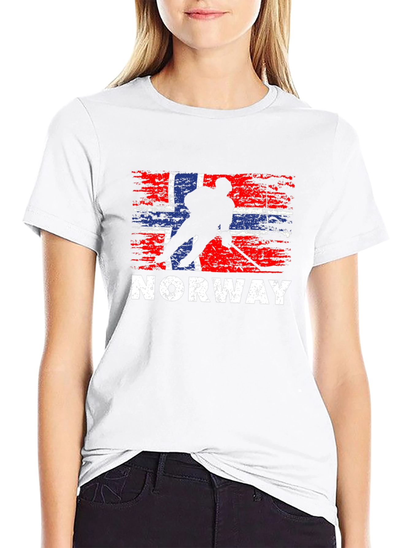 Norway Hockey Flag T-Shirt - Black