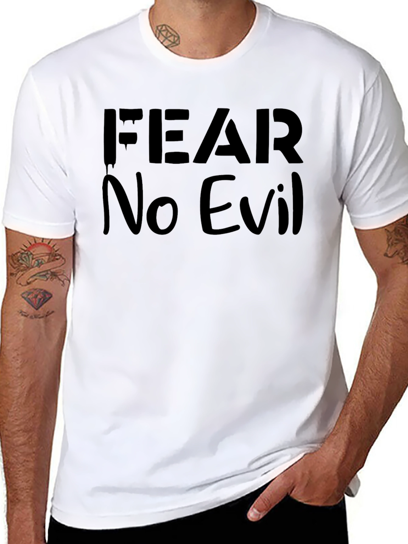 Fear No Evil Graphic Tee - Mens Black T-Shirt