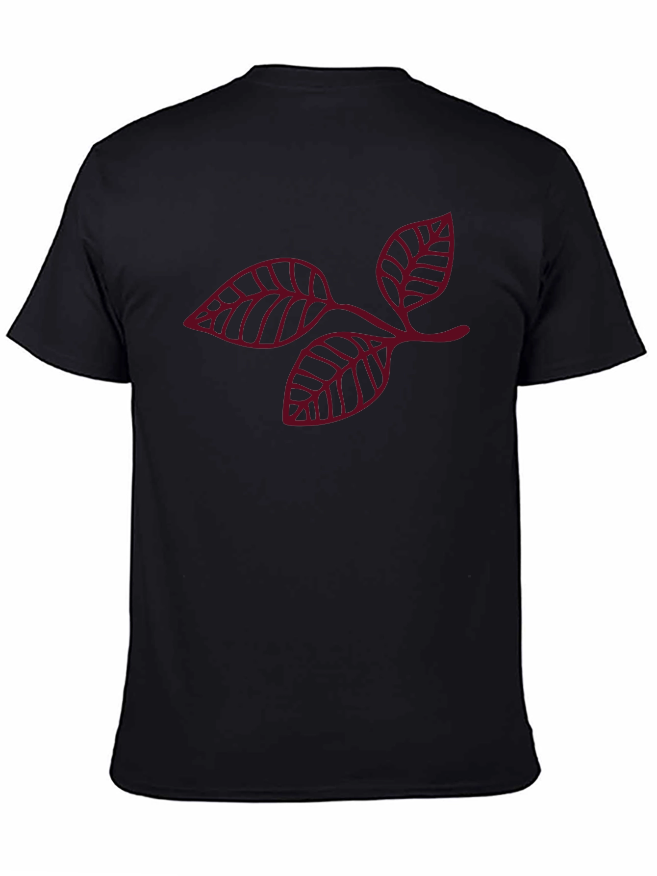 Leaf Outline Graphic Black T-Shirt