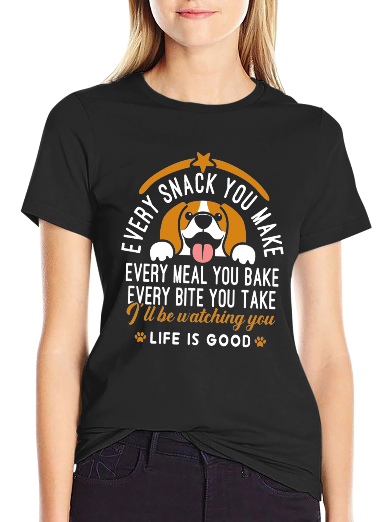 Funny Dog Watching You Graphic T-Shirt