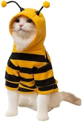 GenericPet Funny Hoodie Christmas Sweater Cold Weather Warm Coat for Puppy Small Dog Halloween Party Costume Cute Hoodie (Yellow, Medium)