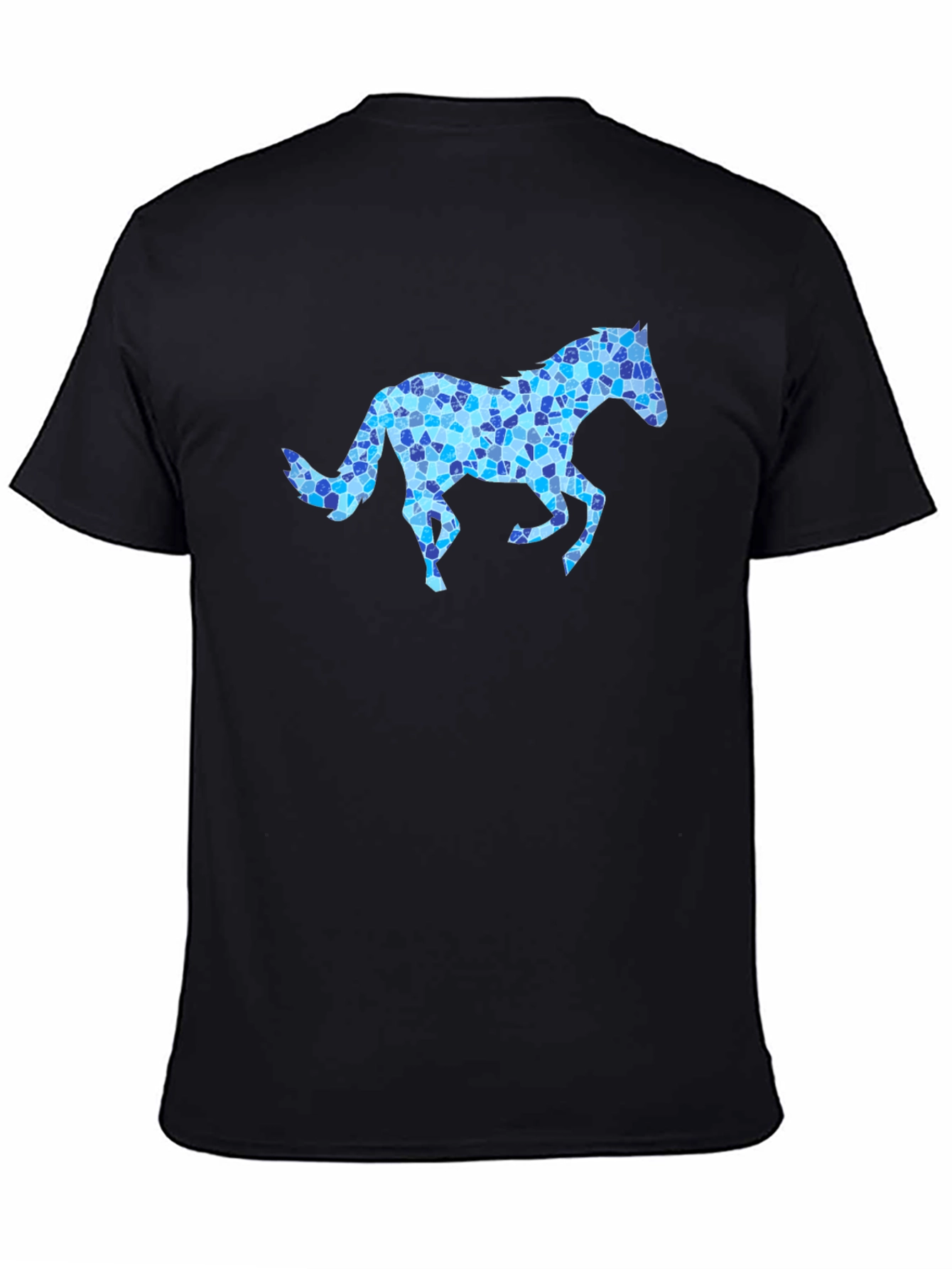 Horse Mosaic Graphic Black T-Shirt