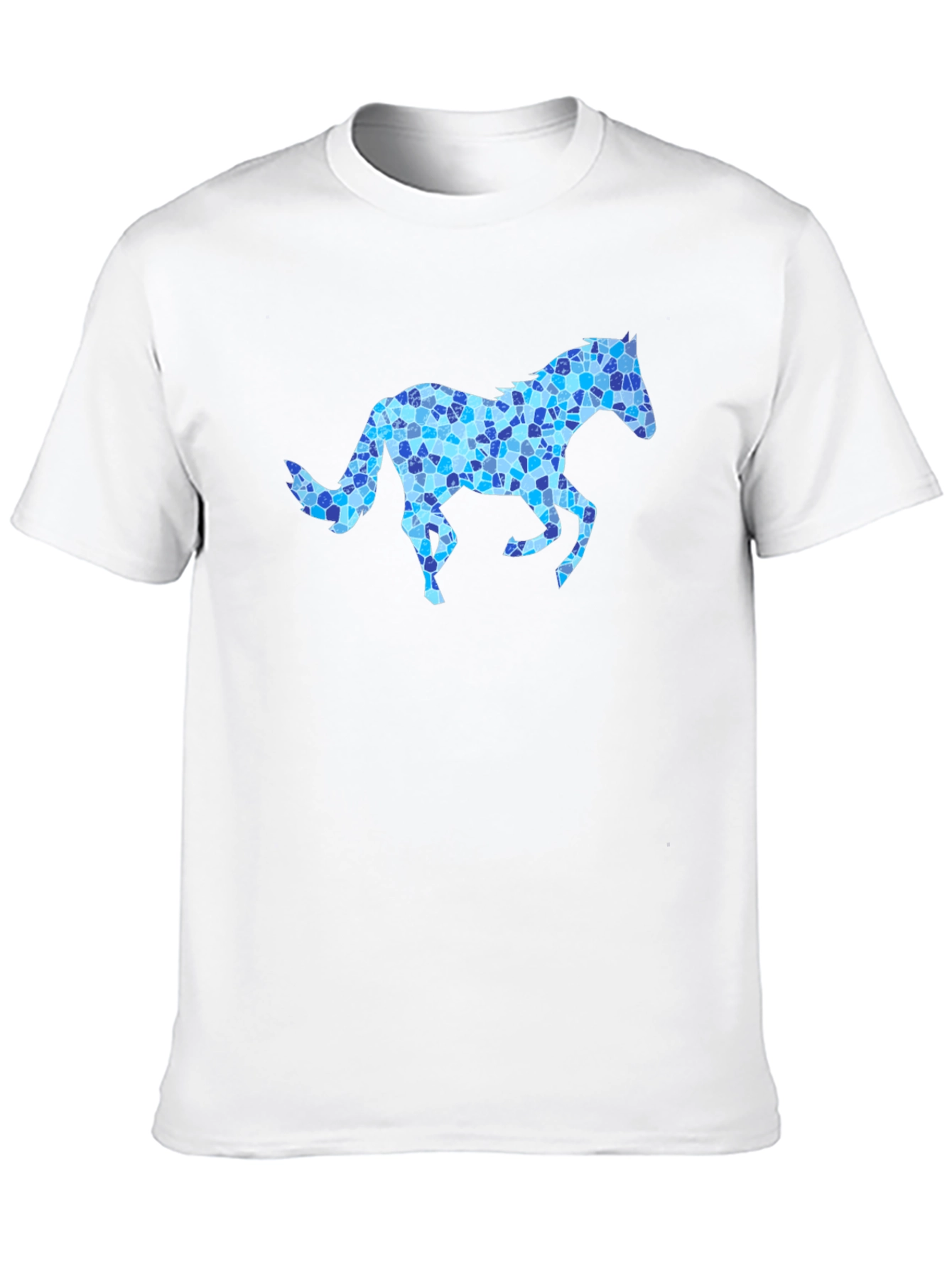 Horse Mosaic Graphic Black T-Shirt