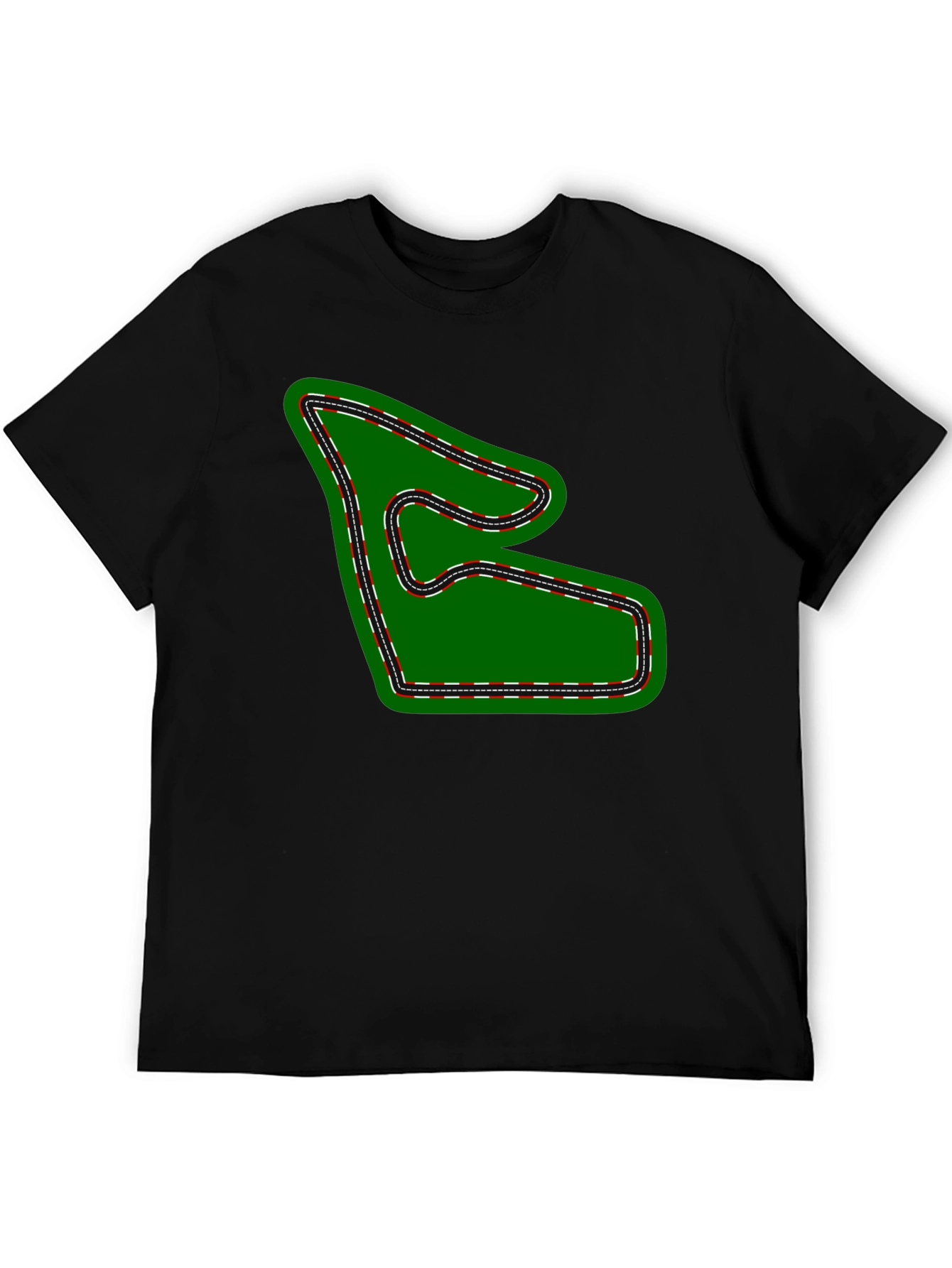 Race Track Graphic Tee - Black Cotton T-Shirt