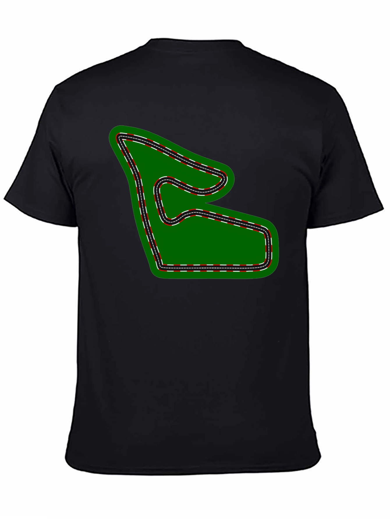 Race Track Graphic Tee - Black Cotton T-Shirt