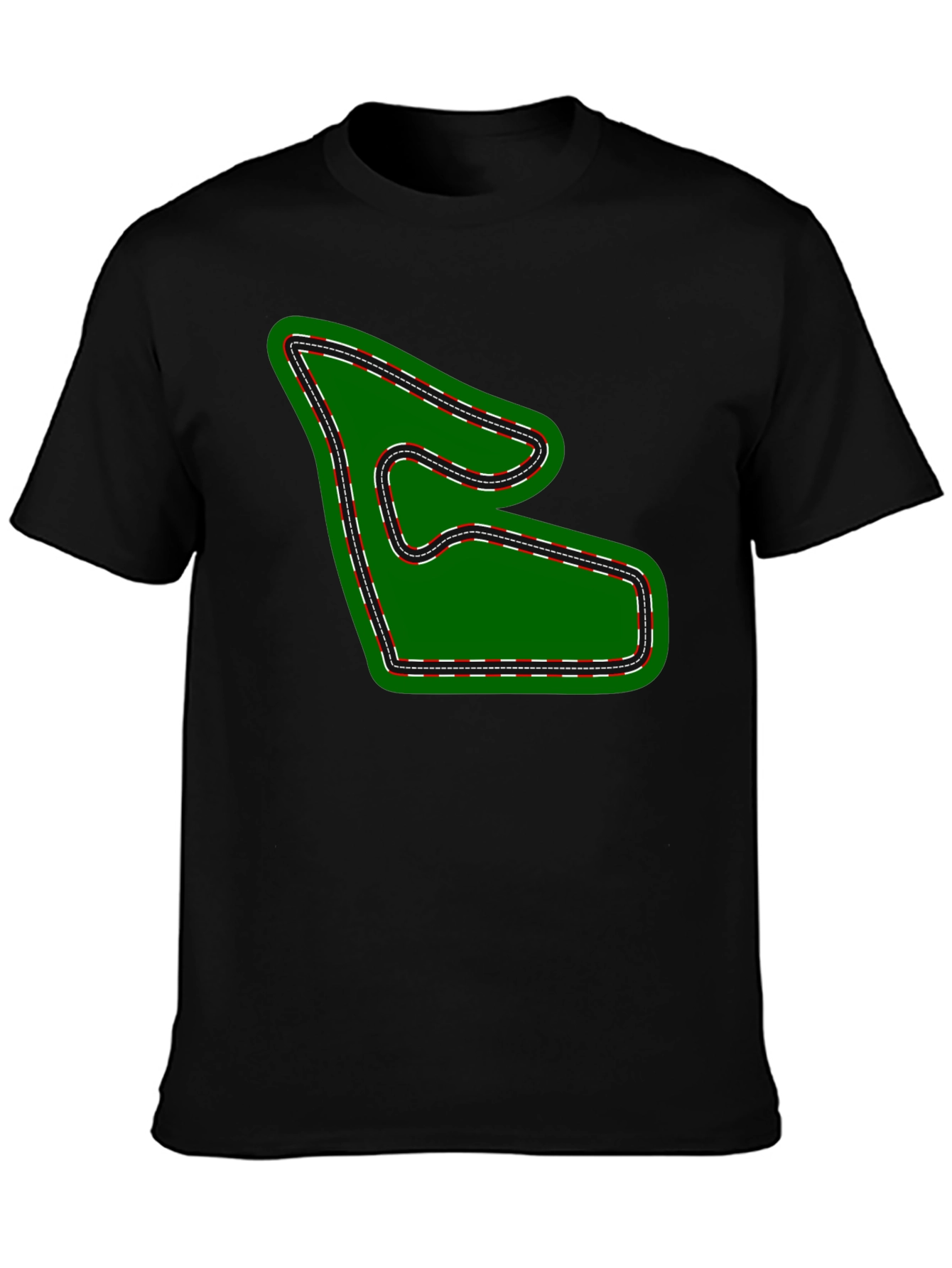 Race Track Graphic Tee - Black Cotton T-Shirt